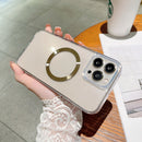 HD Glass CD MagSafe Magnetic Phone Case For iPhone 13(Gold Circle)