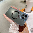 HD Glass CD MagSafe Magnetic Phone Case For iPhone 12 Pro Max(Black Circle)