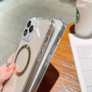 HD Glass CD MagSafe Magnetic Phone Case For iPhone 12 Pro Max(Black Circle)