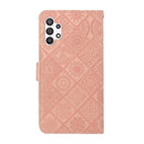 For Samsung Galaxy A13 4G Ethnic Style Embossed Pattern Leather Phone Case(Pink)