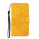 For Samsung Galaxy A13 4G Ethnic Style Embossed Pattern Leather Phone Case(Yellow)