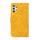 For Samsung Galaxy A13 4G Ethnic Style Embossed Pattern Leather Phone Case(Yellow)