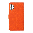 For Samsung Galaxy A13 4G Ethnic Style Embossed Pattern Leather Phone Case(Orange)