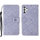 For Samsung Galaxy A13 4G Ethnic Style Embossed Pattern Leather Phone Case(Purple)