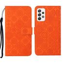 For Samsung Galaxy A33 5G Ethnic Style Embossed Pattern Leather Phone Case(Orange)