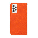For Samsung Galaxy A33 5G Ethnic Style Embossed Pattern Leather Phone Case(Orange)