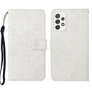 For Samsung Galaxy A33 5G Ethnic Style Embossed Pattern Leather Phone Case(White)