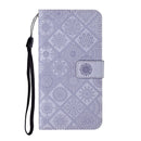 For Samsung Galaxy A33 5G Ethnic Style Embossed Pattern Leather Phone Case(Purple)