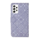 For Samsung Galaxy A33 5G Ethnic Style Embossed Pattern Leather Phone Case(Purple)