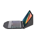 B0N5S Backlight Diamond Texture Bluetooth Keyboard Leather Case with Triangle Back Support For Xiaomi Pad 5 / 5 Pro(Black + Black)