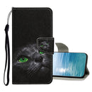 For Samsung Galaxy A13 4G Colored Drawing Pattern Flip Leather Case(Black Cat)