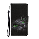 For Samsung Galaxy A13 4G Colored Drawing Pattern Flip Leather Case(Black Cat)