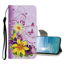 For Samsung Galaxy A13 4G Colored Drawing Pattern Flip Leather Case(Yellow Flower Butterfly)