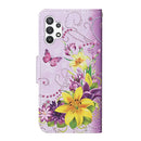 For Samsung Galaxy A13 4G Colored Drawing Pattern Flip Leather Case(Yellow Flower Butterfly)