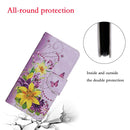 For Samsung Galaxy A13 4G Colored Drawing Pattern Flip Leather Case(Yellow Flower Butterfly)