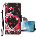 For Samsung Galaxy A13 4G Colored Drawing Pattern Flip Leather Case(Red Heart)