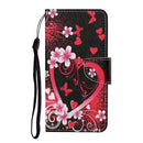 For Samsung Galaxy A13 4G Colored Drawing Pattern Flip Leather Case(Red Heart)