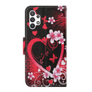 For Samsung Galaxy A13 4G Colored Drawing Pattern Flip Leather Case(Red Heart)