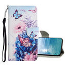 For Samsung Galaxy A13 4G Colored Drawing Pattern Flip Leather Case(Purple Butterfly)