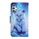 For Samsung Galaxy A13 4G Colored Drawing Pattern Flip Leather Case(Little Leopard)