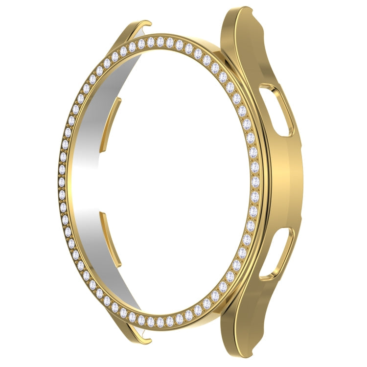 For Samsung Galaxy Watch4 40mm Single Row Diamond Hollowed PC Watch Case(Gold)