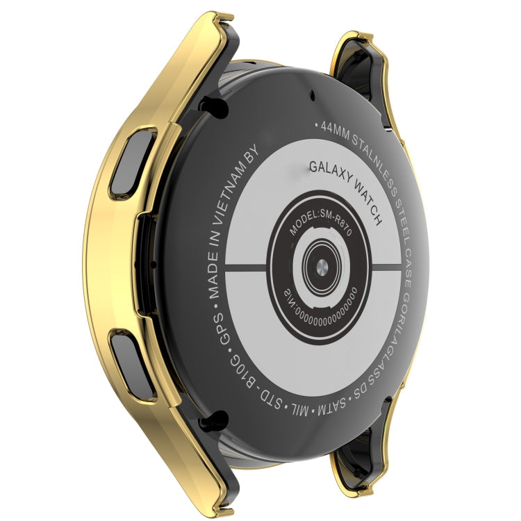 For Samsung Galaxy Watch4 40mm Single Row Diamond Hollowed PC Watch Case(Gold)