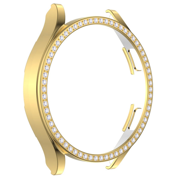 For Samsung Galaxy Watch4 40mm Single Row Diamond Hollowed PC Watch Case(Gold)
