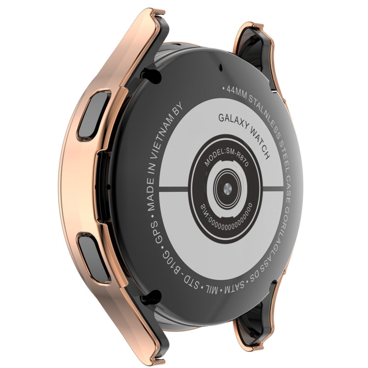 For Samsung Galaxy Watch4 40mm Single Row Diamond Hollowed PC Watch Case(Rose Gold)