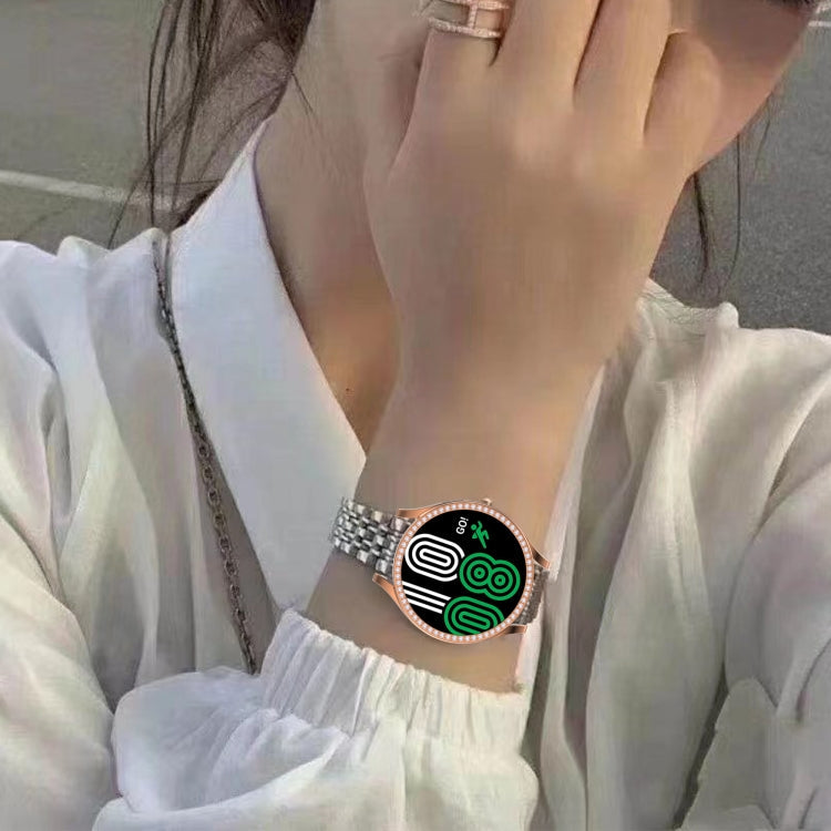 For Samsung Galaxy Watch4 40mm Single Row Diamond Hollowed PC Watch Case(Rose Gold)
