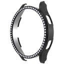 For Samsung Galaxy Watch4 44mm Single Row Diamond Hollowed PC Watch Case(Black)