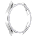 For Samsung Galaxy Watch4 44mm Single Row Diamond Hollowed PC Watch Case(Silver)