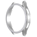 For Samsung Galaxy Watch4 44mm Single Row Diamond Hollowed PC Watch Case(Silver)