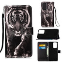 For Samsung Galaxy A13 4G Colored Drawing Pattern Plain Weave Leather Phone Case(Black White Tiger)