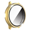 For Samsung Galaxy Watch Active 2 44mm Single Row Diamond Electroplated PC+Tempered Glass Watch Case(Gold)