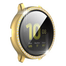 For Samsung Galaxy Watch Active 2 44mm Single Row Diamond Electroplated PC+Tempered Glass Watch Case(Gold)