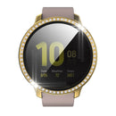 For Samsung Galaxy Watch Active 2 44mm Single Row Diamond Electroplated PC+Tempered Glass Watch Case(Gold)