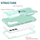 For Samsung Galaxy S22+ 5G 3 in 1 Ring Holder PC + TPU Phone Case(Mint Green)