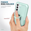 For Samsung Galaxy S22+ 5G 3 in 1 Ring Holder PC + TPU Phone Case(Mint Green)