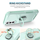 For Samsung Galaxy S22+ 5G 3 in 1 Ring Holder PC + TPU Phone Case(Mint Green)