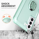 For Samsung Galaxy S22+ 5G 3 in 1 Ring Holder PC + TPU Phone Case(Mint Green)