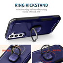 For Samsung Galaxy S22+ 5G 3 in 1 Ring Holder PC + TPU Phone Case(Navy Blue)