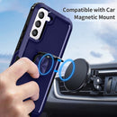For Samsung Galaxy S22+ 5G 3 in 1 Ring Holder PC + TPU Phone Case(Navy Blue)