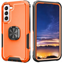 For Samsung Galaxy S22+ 5G 3 in 1 Ring Holder PC + TPU Phone Case(Orange)