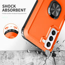 For Samsung Galaxy S22+ 5G 3 in 1 Ring Holder PC + TPU Phone Case(Orange)