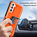 For Samsung Galaxy S22+ 5G 3 in 1 Ring Holder PC + TPU Phone Case(Orange)