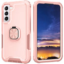 For Samsung Galaxy S22+ 5G 3 in 1 Ring Holder PC + TPU Phone Case(Rose Gold)