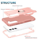 For Samsung Galaxy S22+ 5G 3 in 1 Ring Holder PC + TPU Phone Case(Rose Gold)