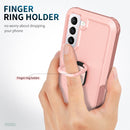 For Samsung Galaxy S22+ 5G 3 in 1 Ring Holder PC + TPU Phone Case(Rose Gold)