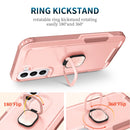 For Samsung Galaxy S22+ 5G 3 in 1 Ring Holder PC + TPU Phone Case(Rose Gold)