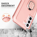 For Samsung Galaxy S22+ 5G 3 in 1 Ring Holder PC + TPU Phone Case(Rose Gold)